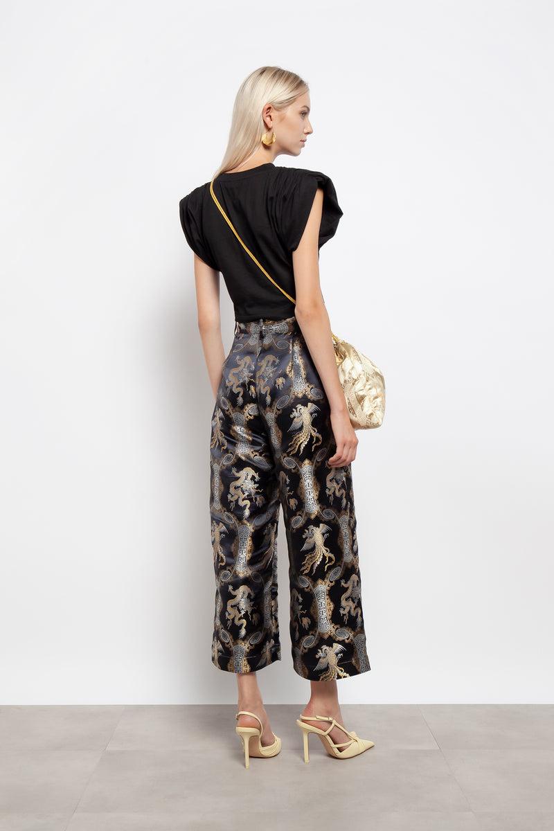Weili zheng Pantalone a palazzo in broccato Sconto