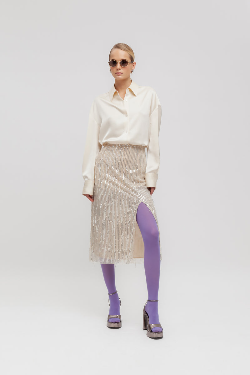 Weili zheng Camicia in satin Saldi Di Fabbrica