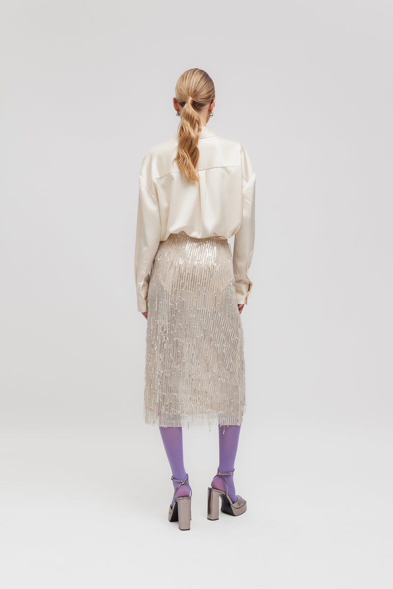 Weili zheng Camicia in satin Saldi Di Fabbrica