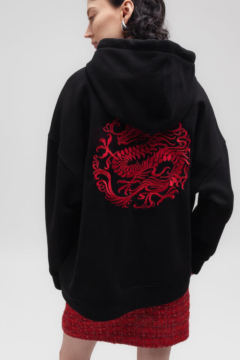 Weili zheng Hoodie con ricamo drago In Saldo