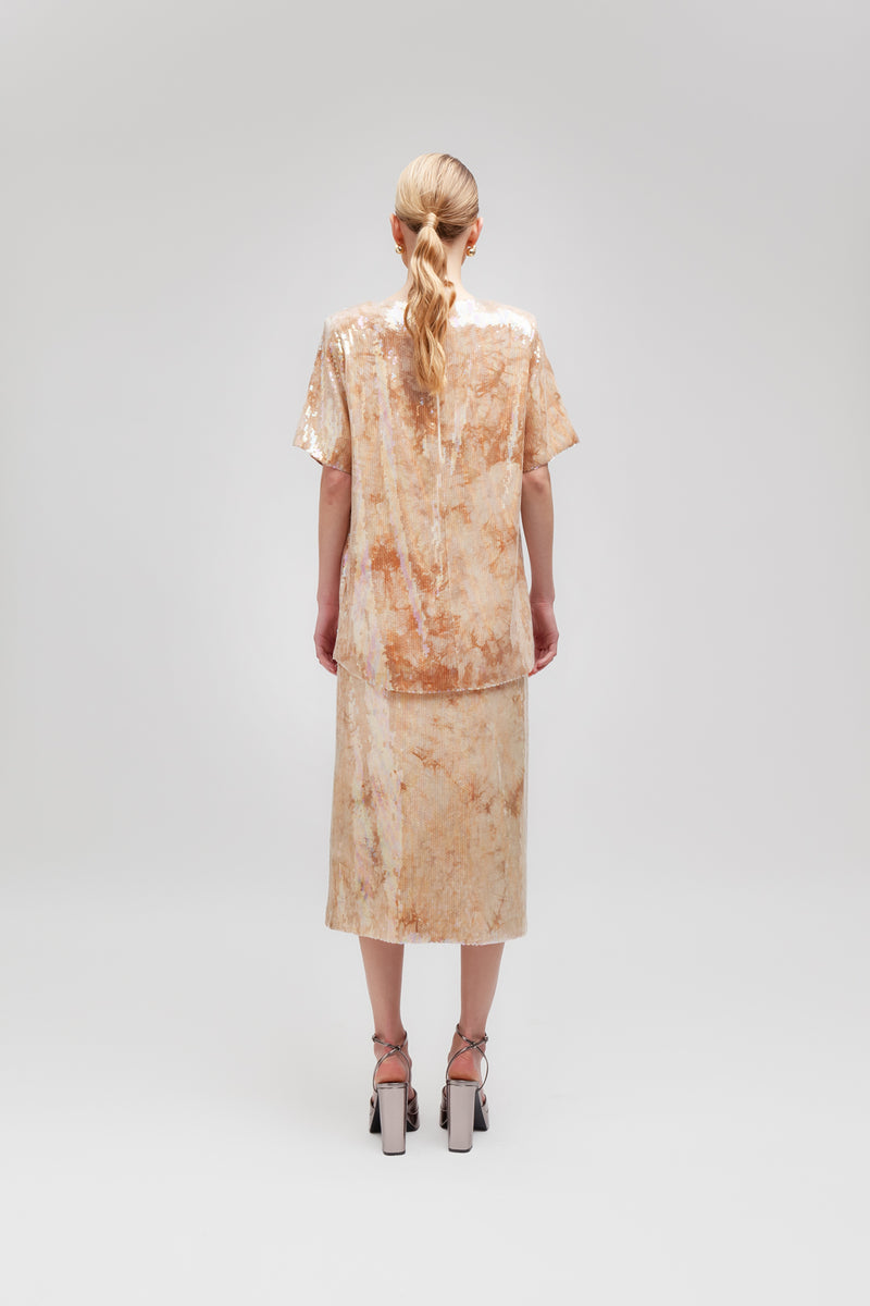 Weili zheng T-shirt in paillettes Nuova