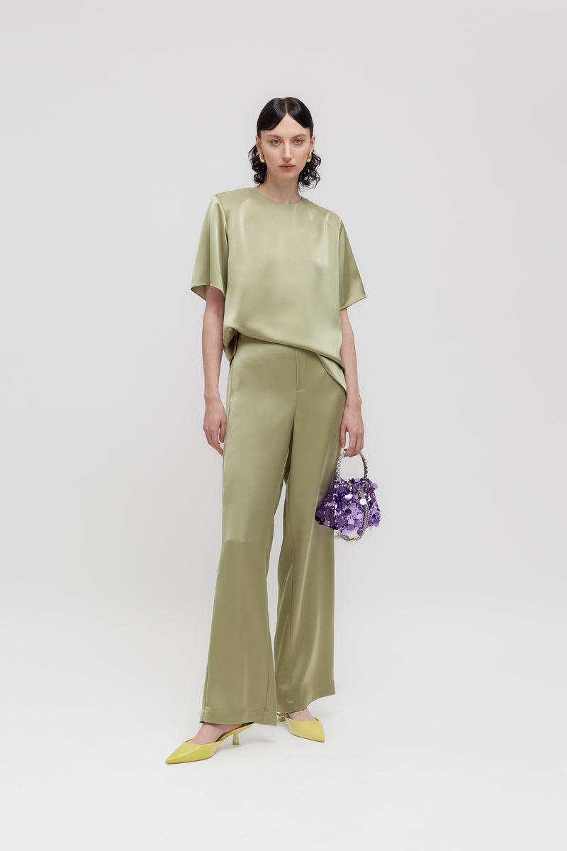 Weili zheng Pantalone in satin Italia