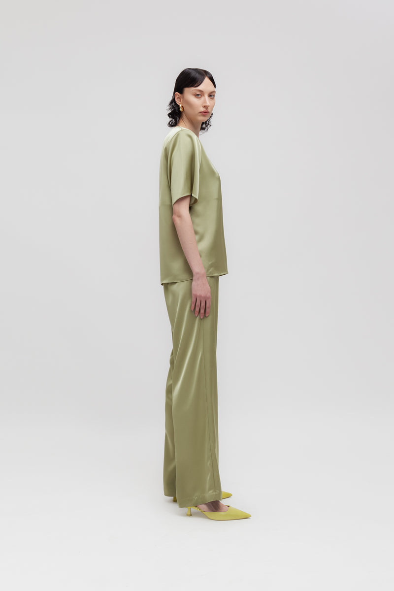 Weili zheng Pantalone in satin Italia