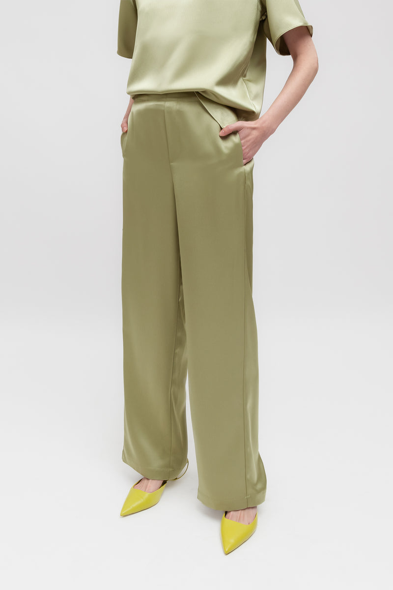 Weili zheng Pantalone in satin Italia