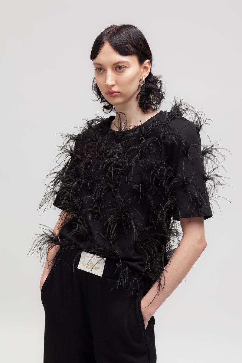 Weili zheng T-shirt con piume Qualità Garantita