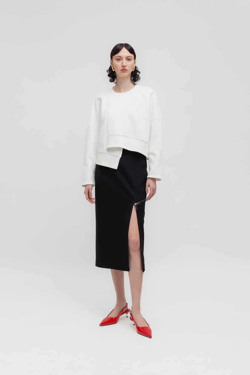 Weili zheng Longuette in gabardina con zip diagonale Offerta speciale della fabbrica
