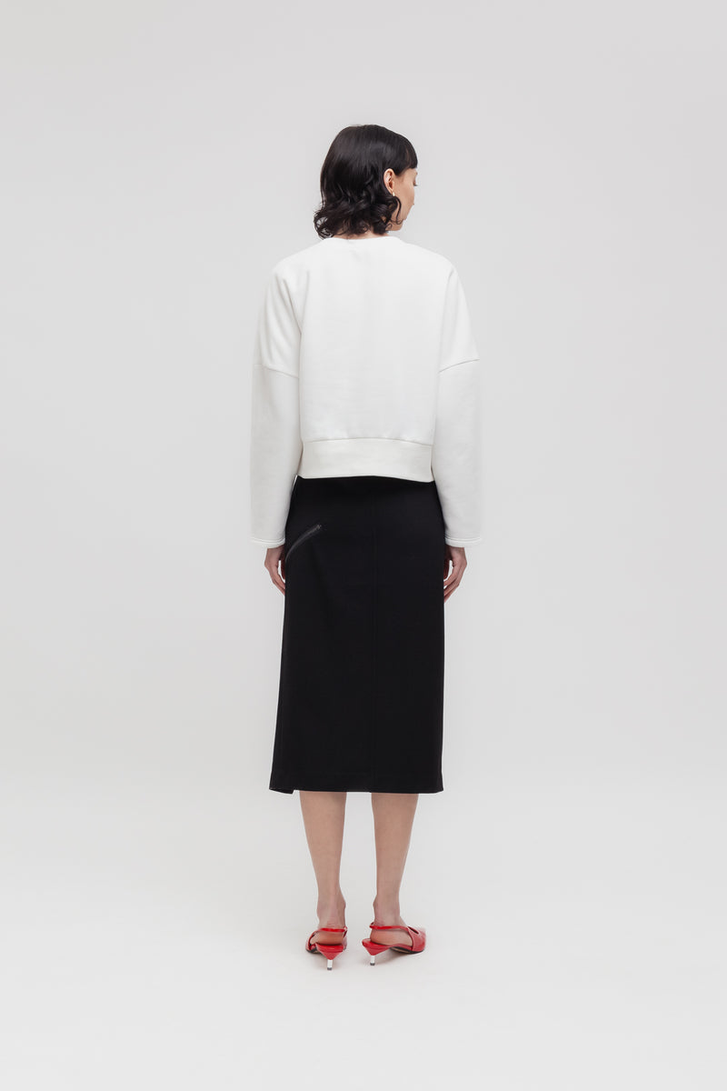 Weili zheng Longuette in gabardina con zip diagonale Offerta speciale della fabbrica