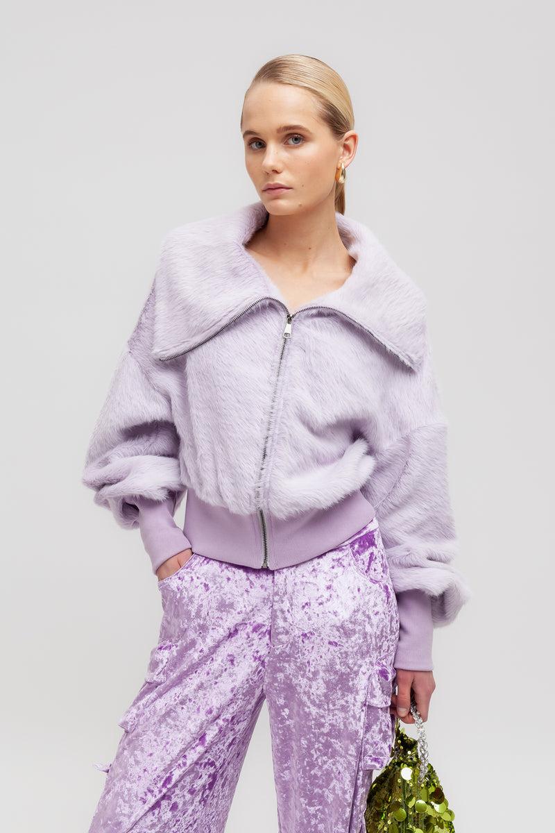Weili zheng Cardigan furry con zip Promozione Limitata