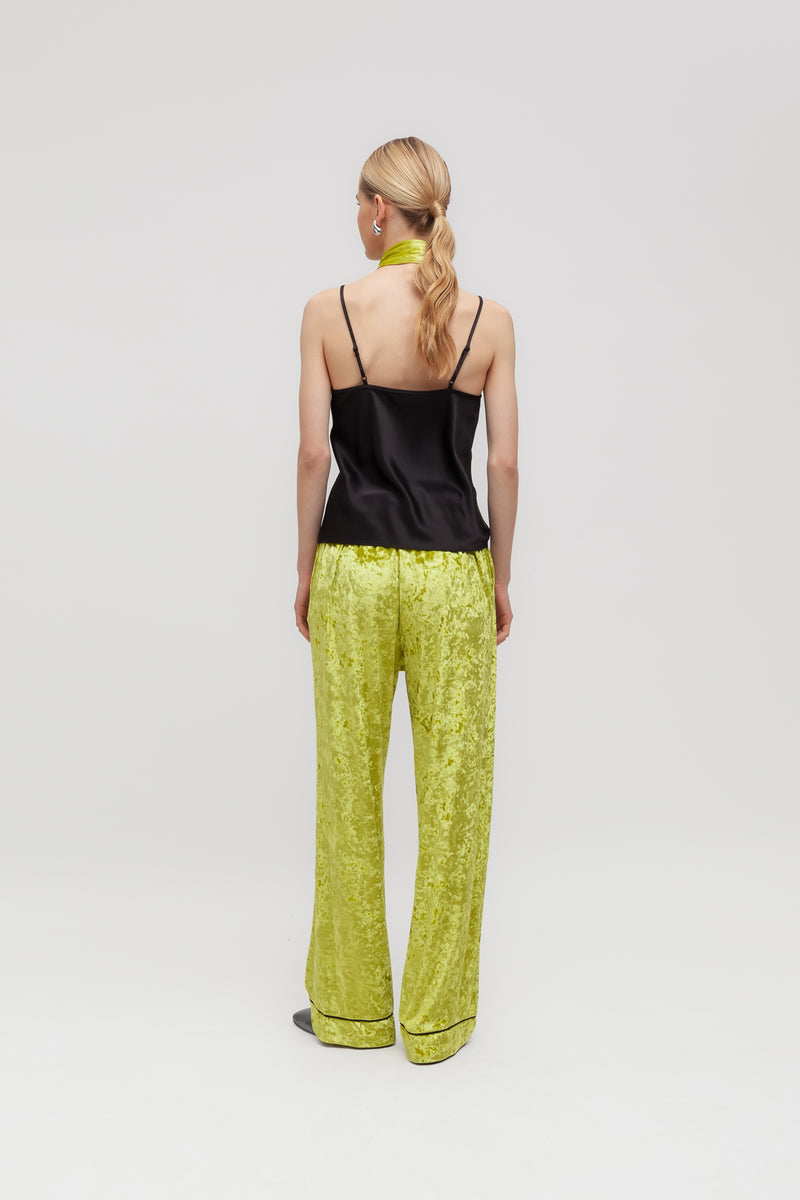 Weili zheng Canottiera in satin con pizzo Presa