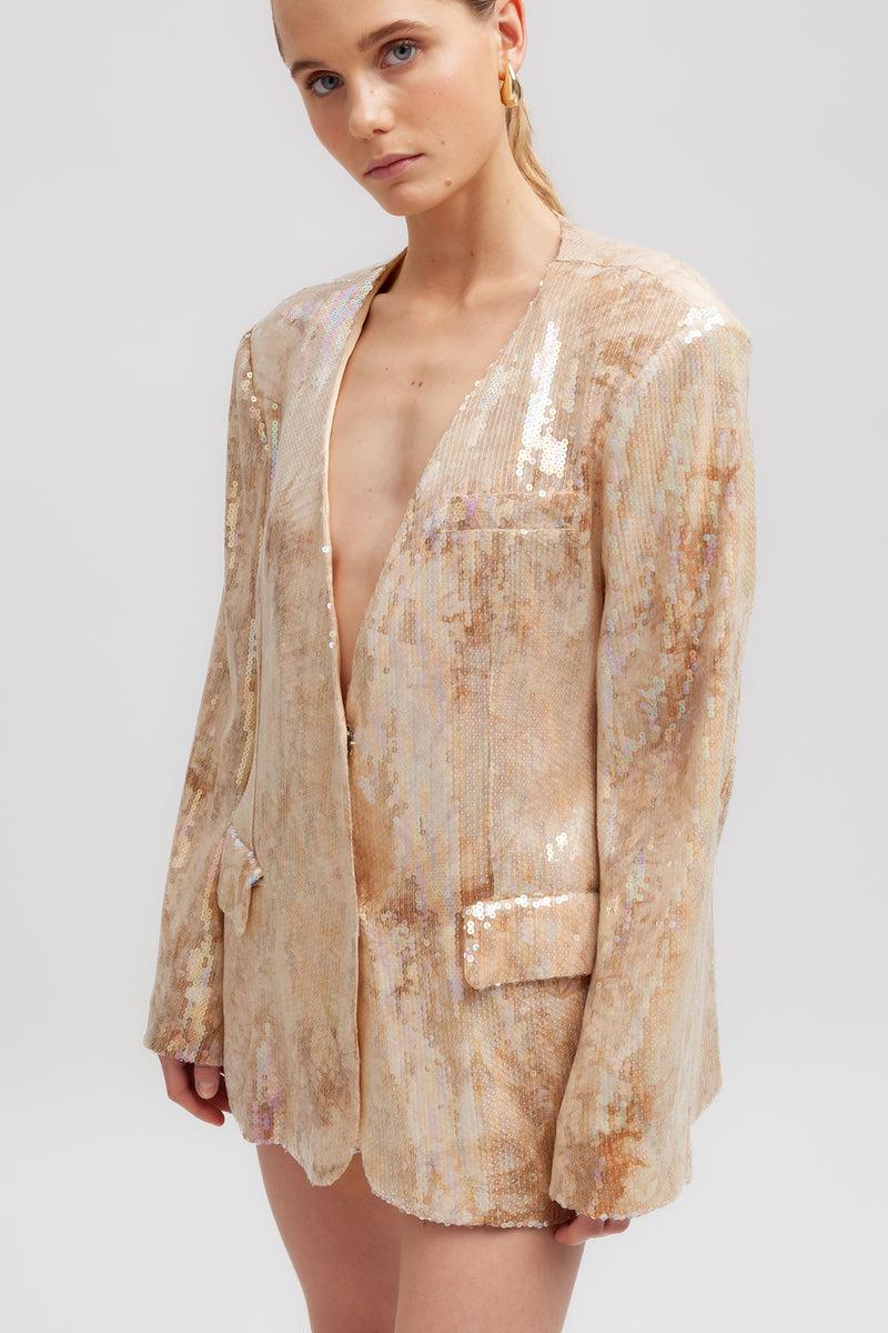 Weili zheng Blazer monopetto in paillettes Moda