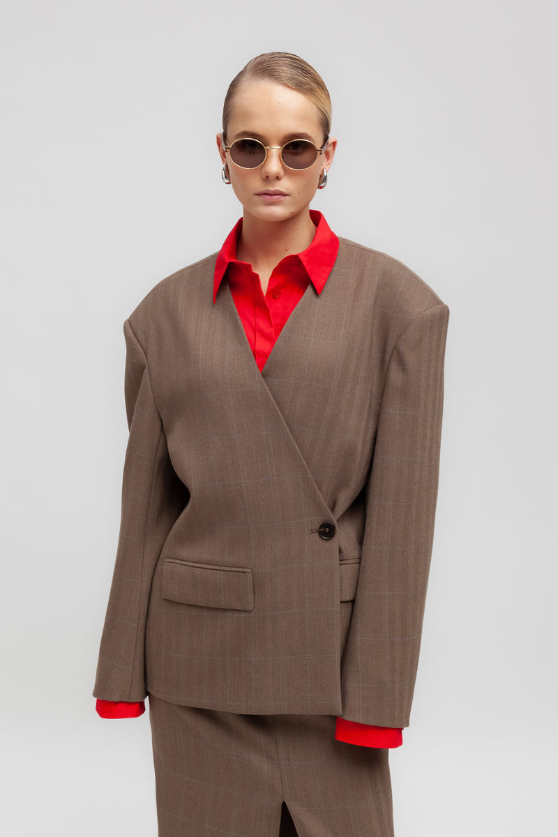 Weili zheng Blazer strutturato con chiusura asimmetrica Qualità
