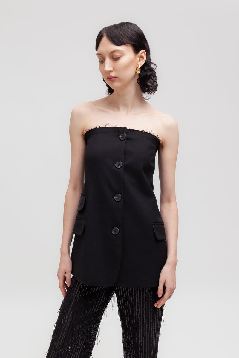 Weili zheng Top bustier in gabardina Qualità Garantita
