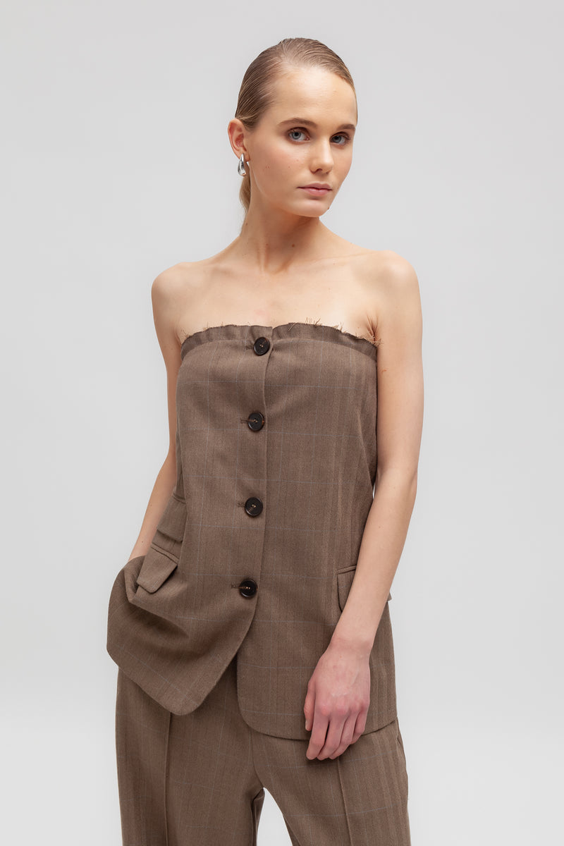 Weili zheng Top bustier spigato Negozi Online
