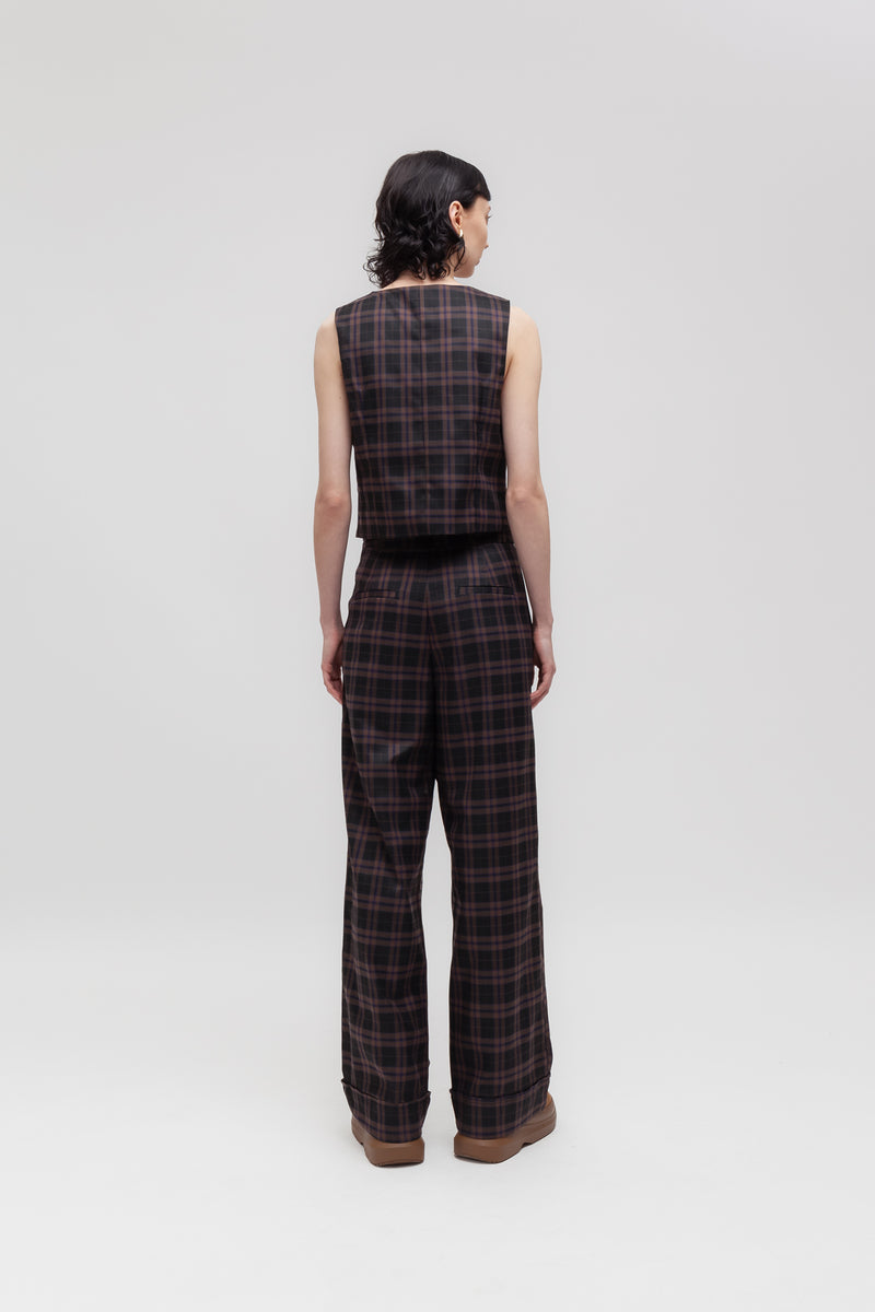 Weili zheng Gilet classico in gabardina check Acquista Ora