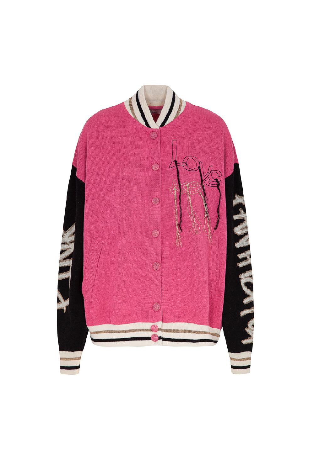 Akep BOMBER AKEP JACQUARD IN PIQUET - CAPSULE "AKEP x PINK PANTER" Vendita Calda