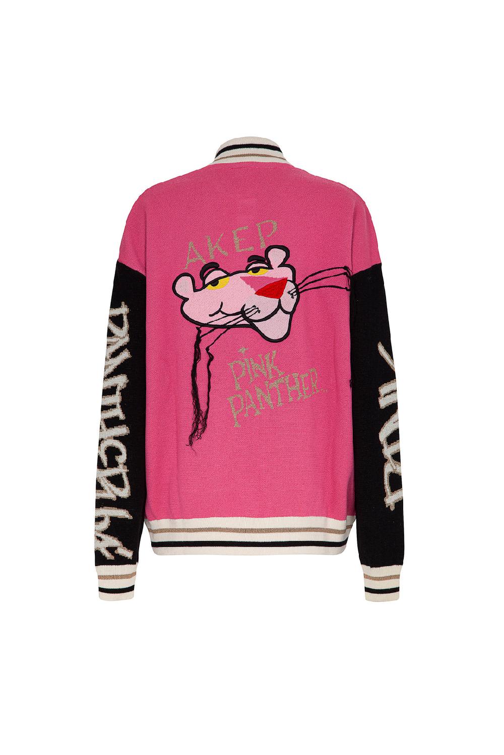Akep BOMBER AKEP JACQUARD IN PIQUET - CAPSULE "AKEP x PINK PANTER" Vendita Calda