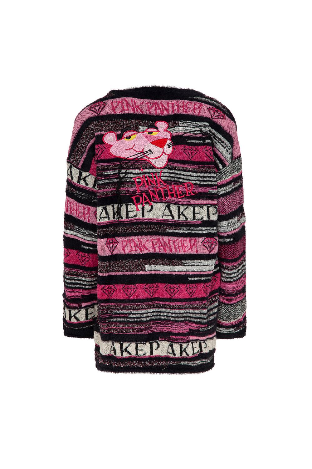 Akep CARDIGAN JACQUARD CON CINTURA - CAPSULE "AKEP X PINK PANTER" Vendita Economica