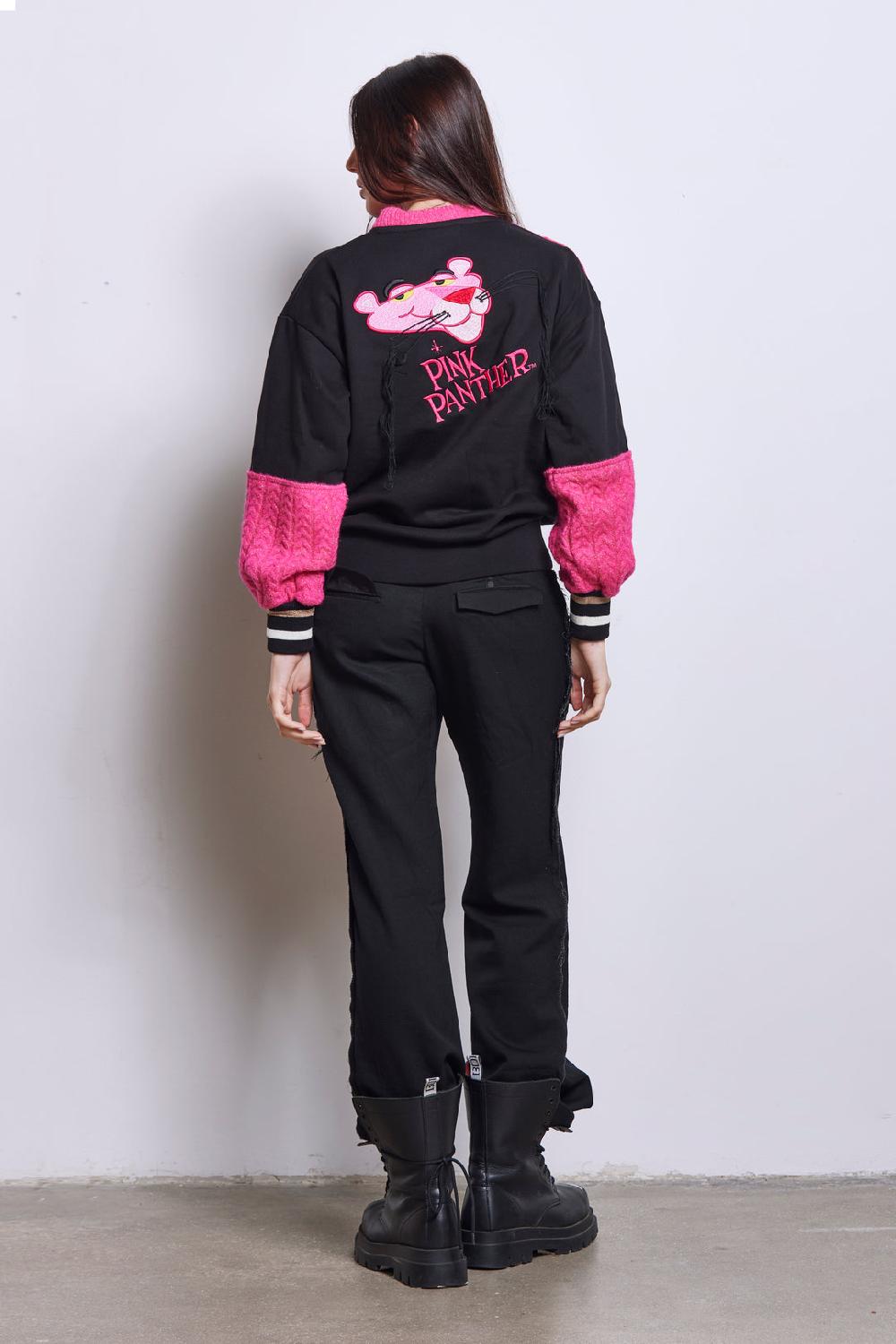 Akep FELPA GIROCOLLO CON INSERTI IN MAGLIA - CAPSULE "AKEP X PINK PANTER" Saldi Di Fabbrica