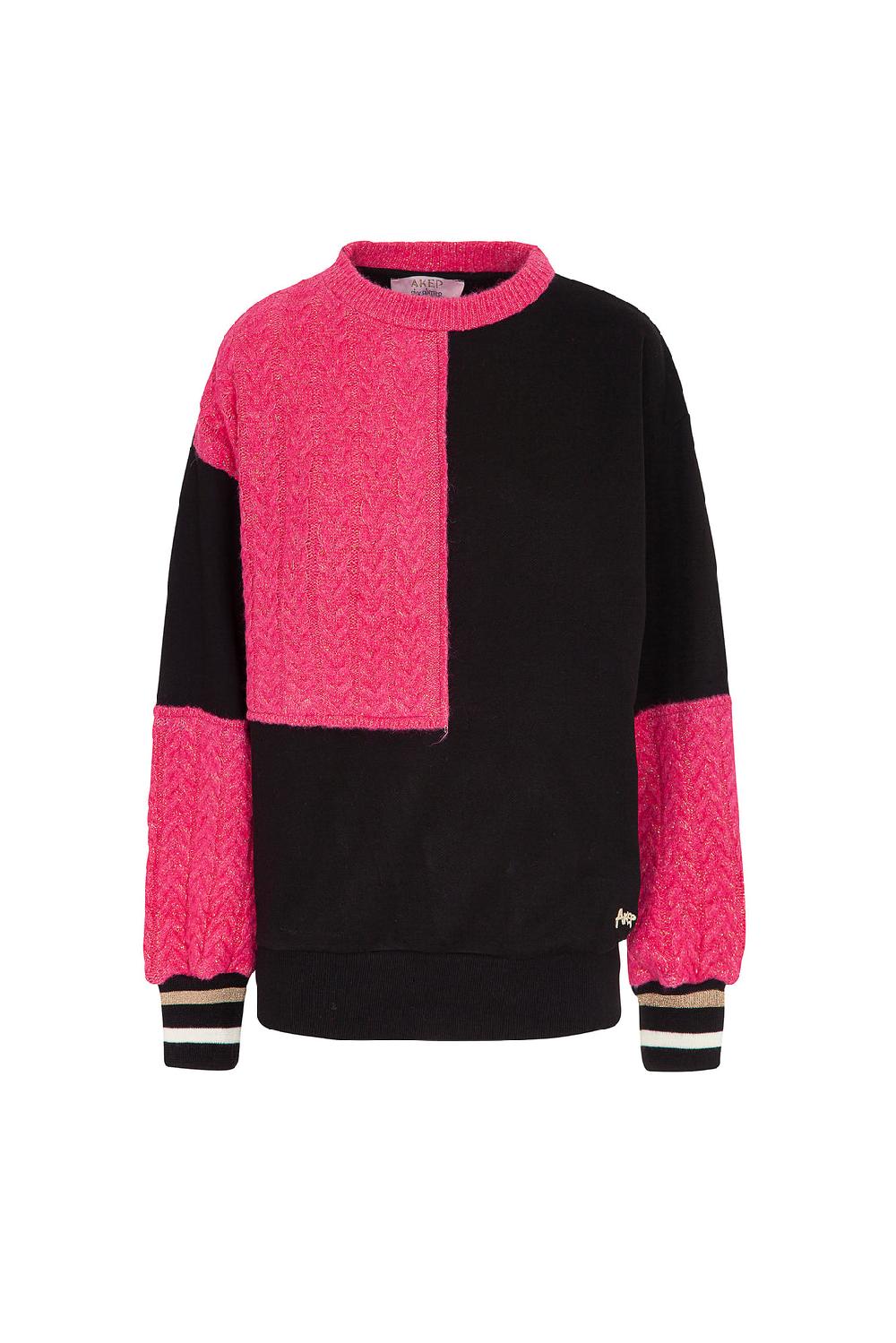 Akep FELPA GIROCOLLO CON INSERTI IN MAGLIA - CAPSULE "AKEP X PINK PANTER" Saldi Di Fabbrica