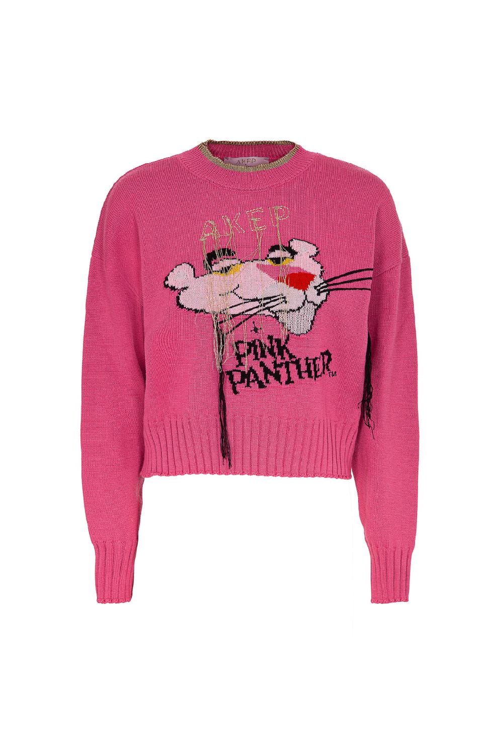 Akep MAGLIONE CROPPED A GIROCOLLO - CAPSULE "AKEP X PINK PANTER" Negozio
