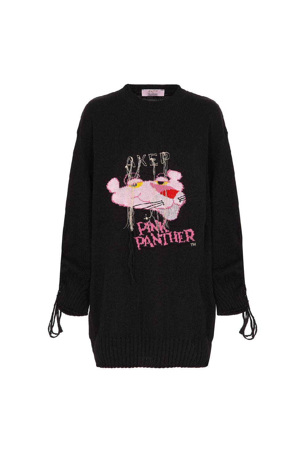 Akep MAXI PULL CON INTARSIO SUL DAVANTI - CAPSULE "AKEP X PINK PANTER" In Saldo
