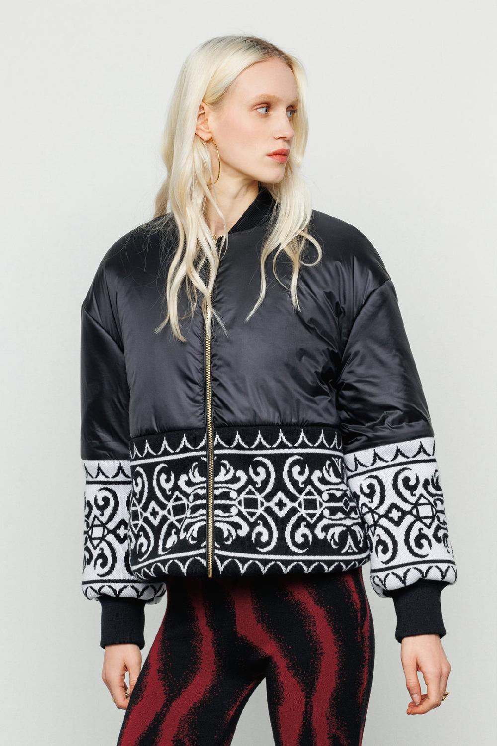 Akep BOMBER PIUMINO AKEP CON INSERTO JACQUARD SUL FONDO Promozione