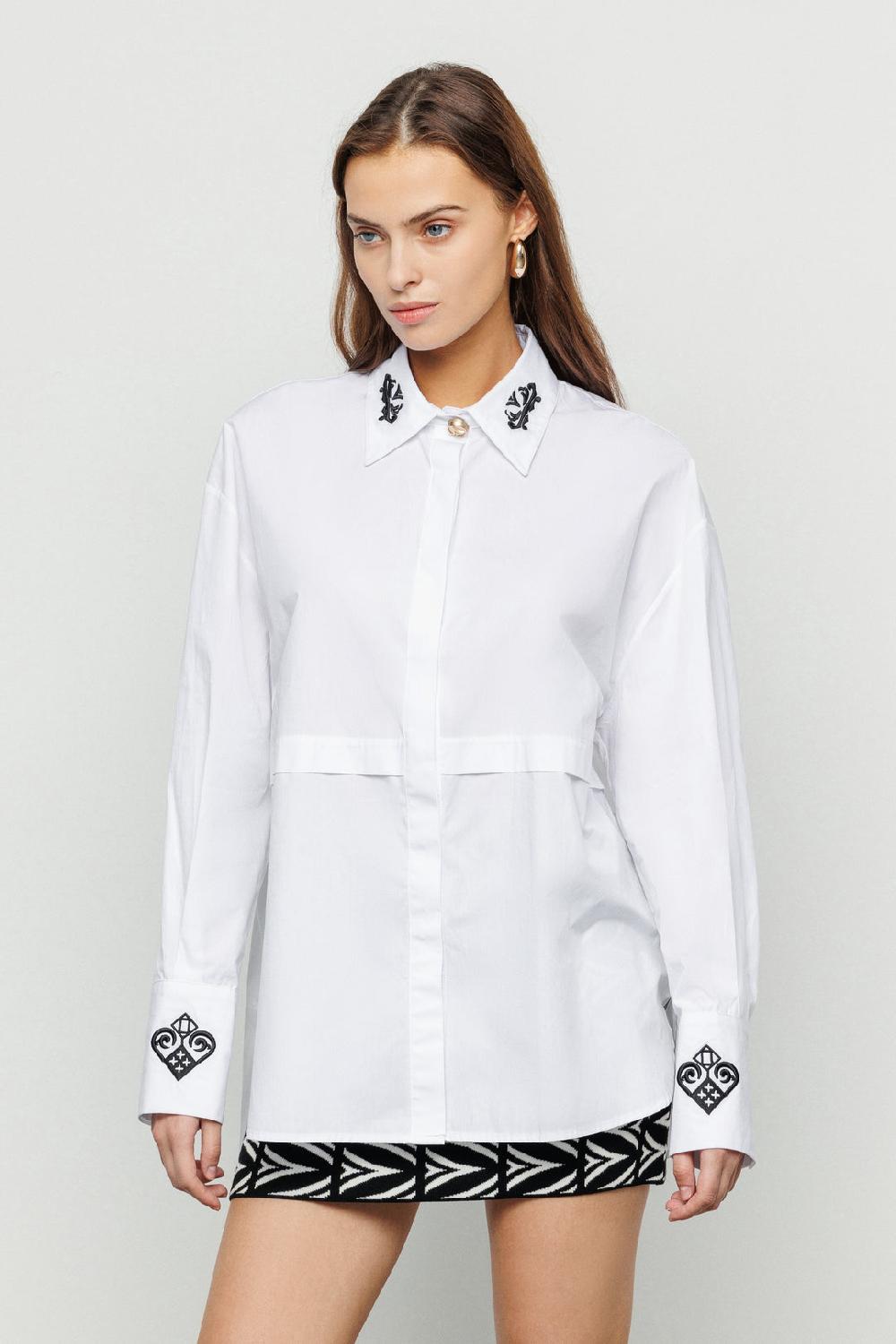 Akep CAMICIA OVERSIZE AKEP CON RICAMO IN COTONE Offerta esclusiva