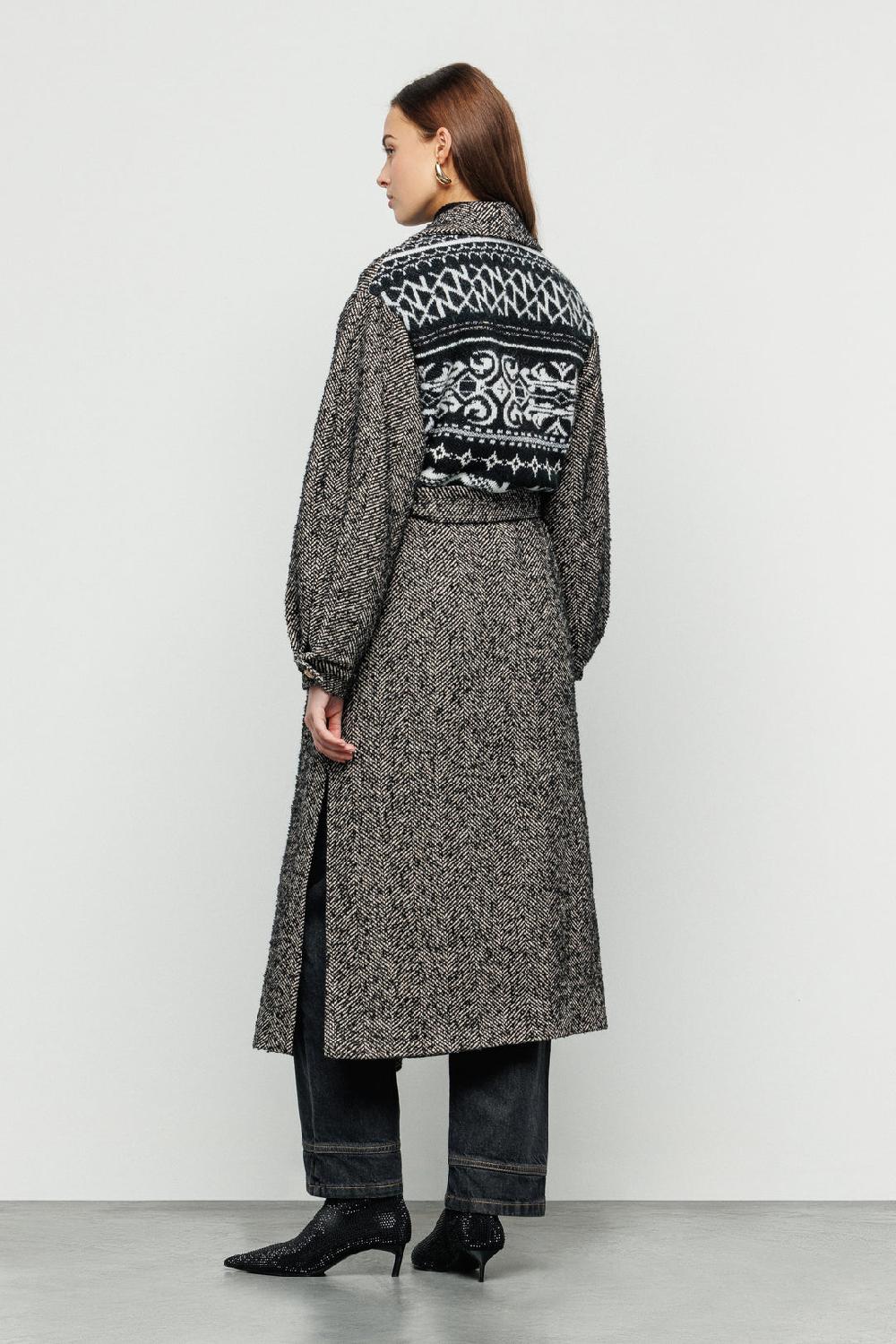 Akep CAPPOTTO LUNGO AKEP CON APPLICAZIONE SUL RETRO IN TESSUTO JACQUARD Fino Al -60%