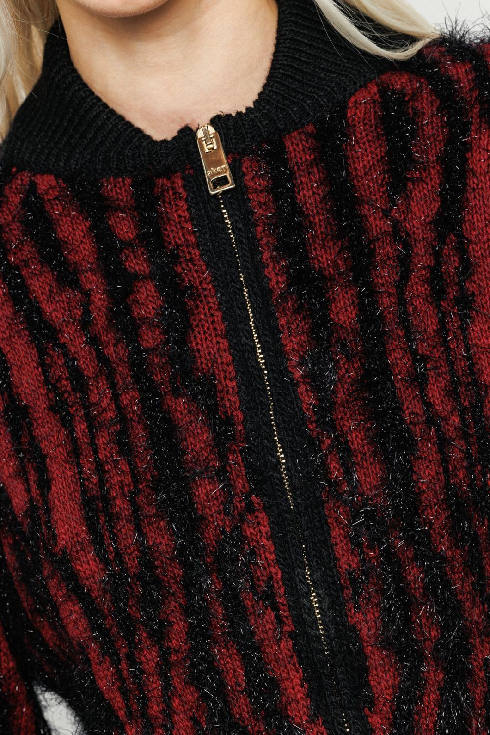 Akep CARDIGAN AKEP CON FULL ZIP ZEBRATA DETTAGLI IN LUREX Novità