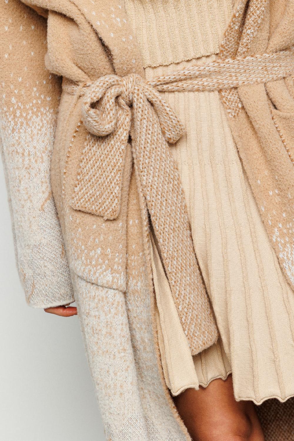 Akep CARDIGAN LUNGO AKEP IN MISTO LANA CON CINTURA Outlet