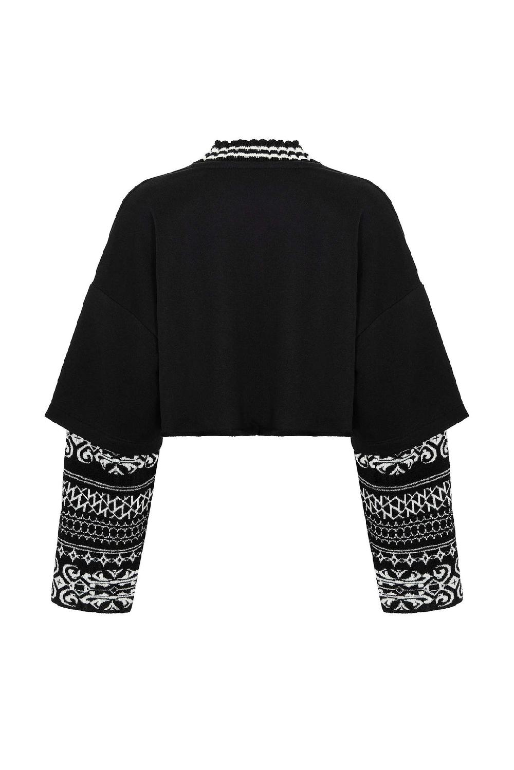 Akep FELPA AKEP CROPPED CON MANICHE IN JACQUARD Moda