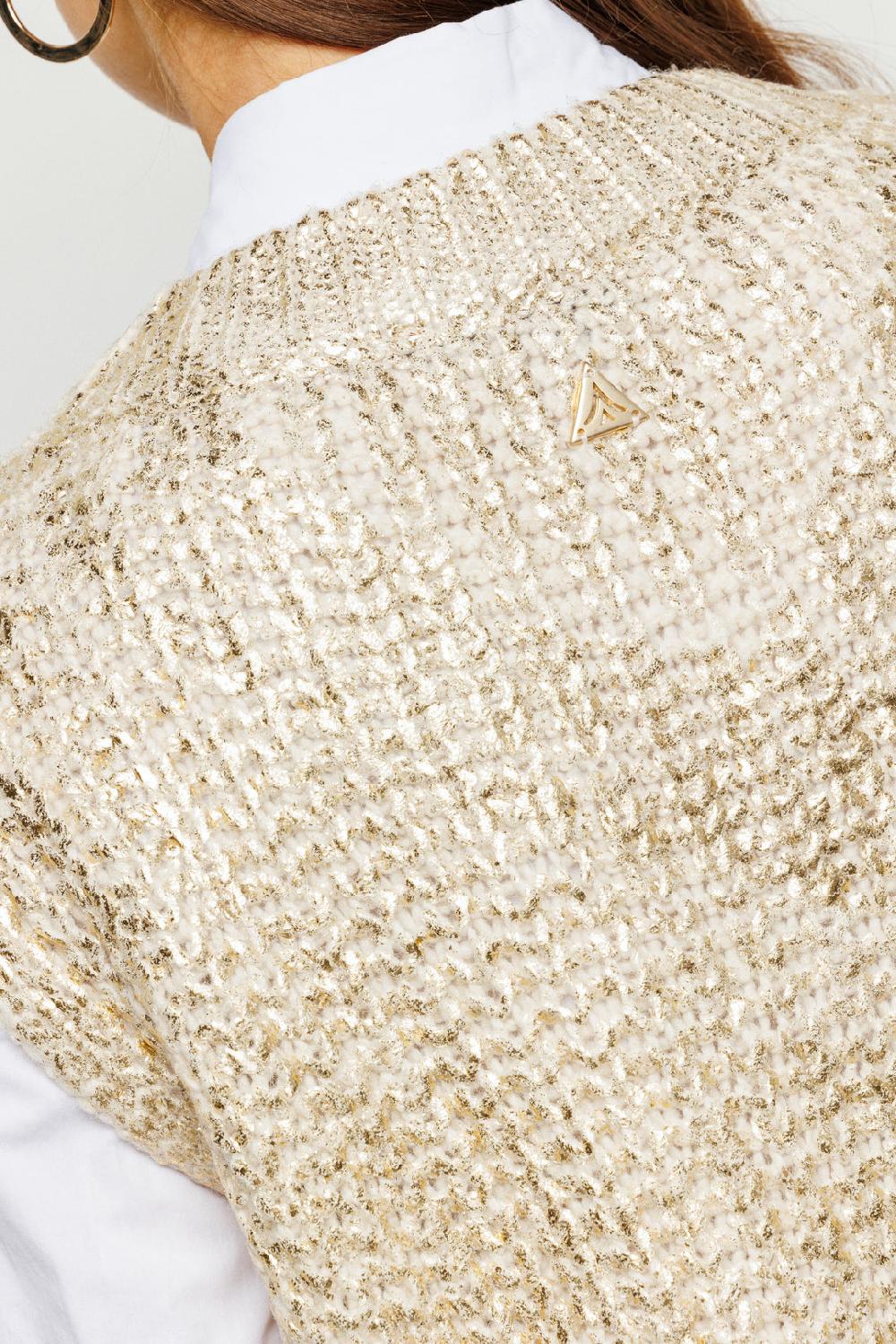 Akep GILET AKEP PLACCATURA GOLD CON SCOLLO A V In Linea