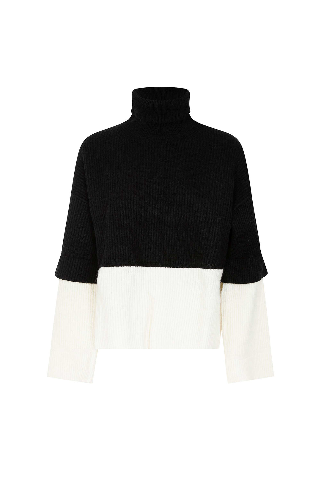 Akep PULL AKEP CON MANICHE BICOLOR IN PURA LANA Sottocosto
