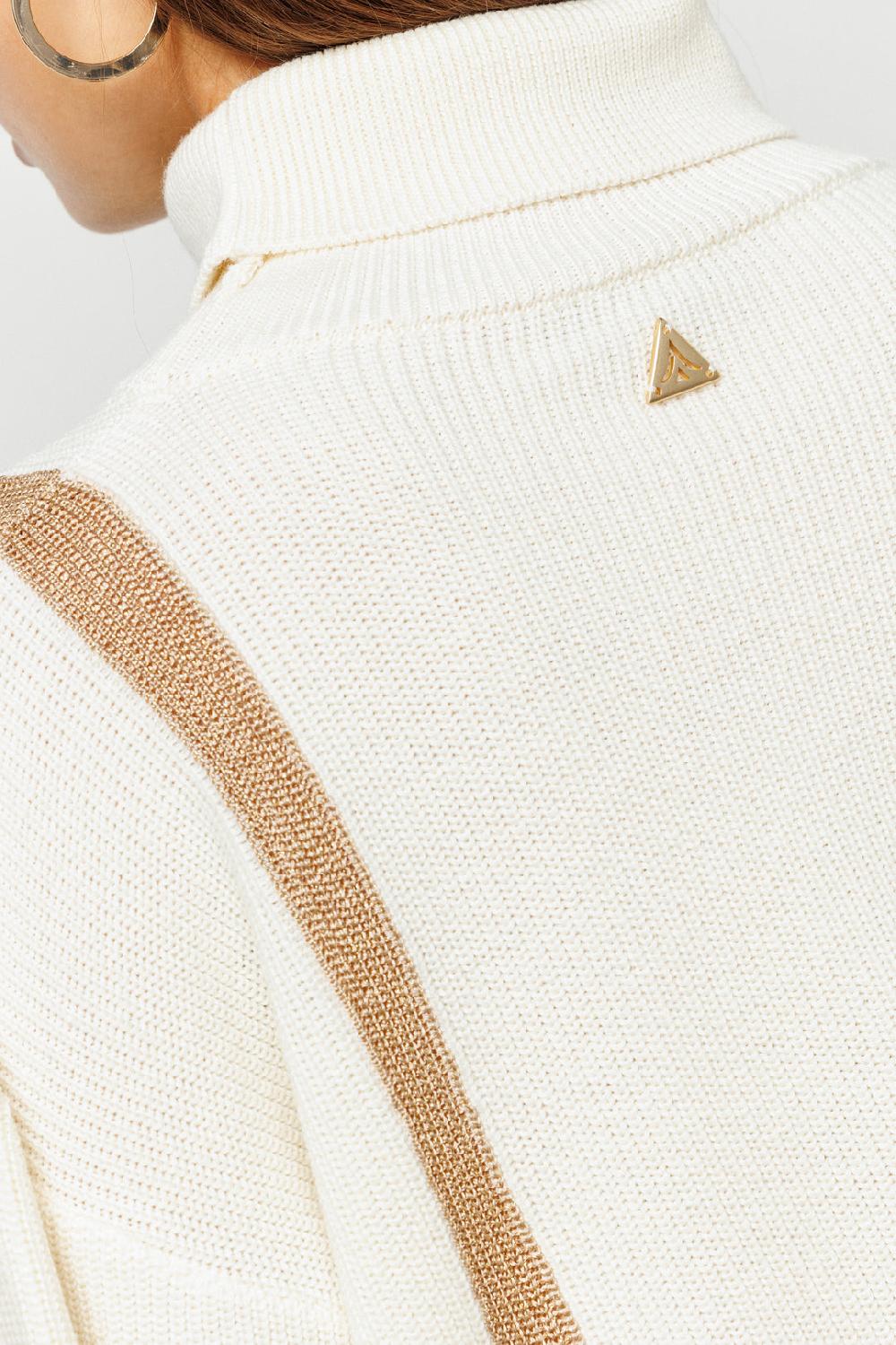 Akep PULLOVER AKEP A COSTE CON INTARSIO IN LUREX Presa