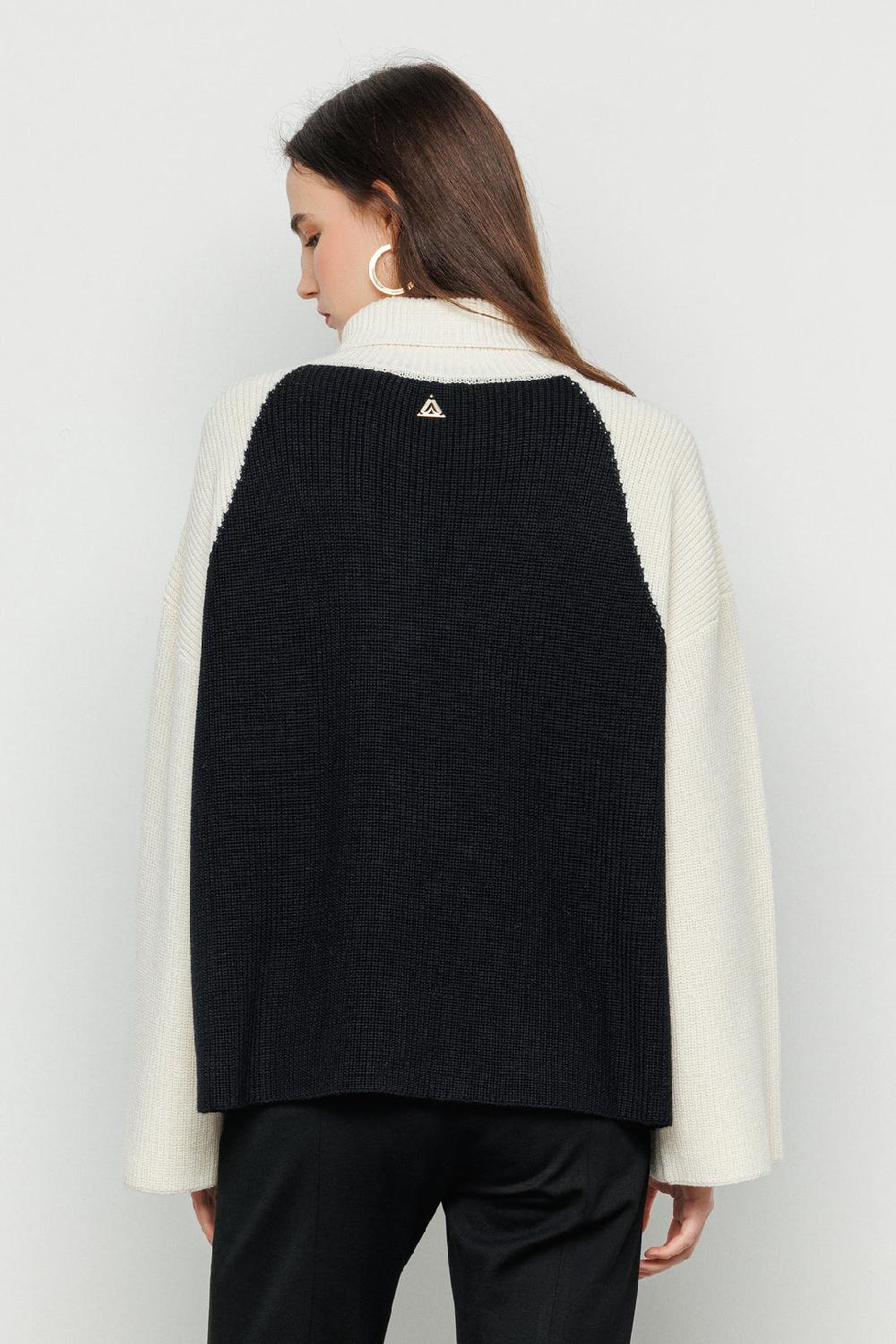 Akep PULLOVER AKEP BICOLOR A COLLO ALTO Sconto