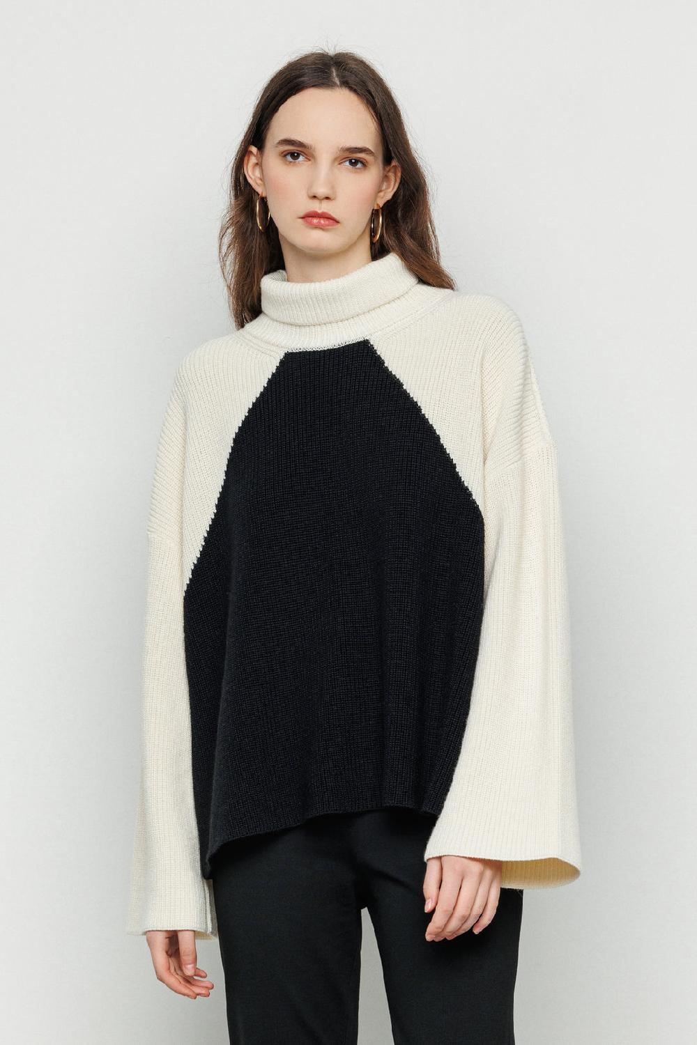 Akep PULLOVER AKEP BICOLOR A COLLO ALTO Sconto