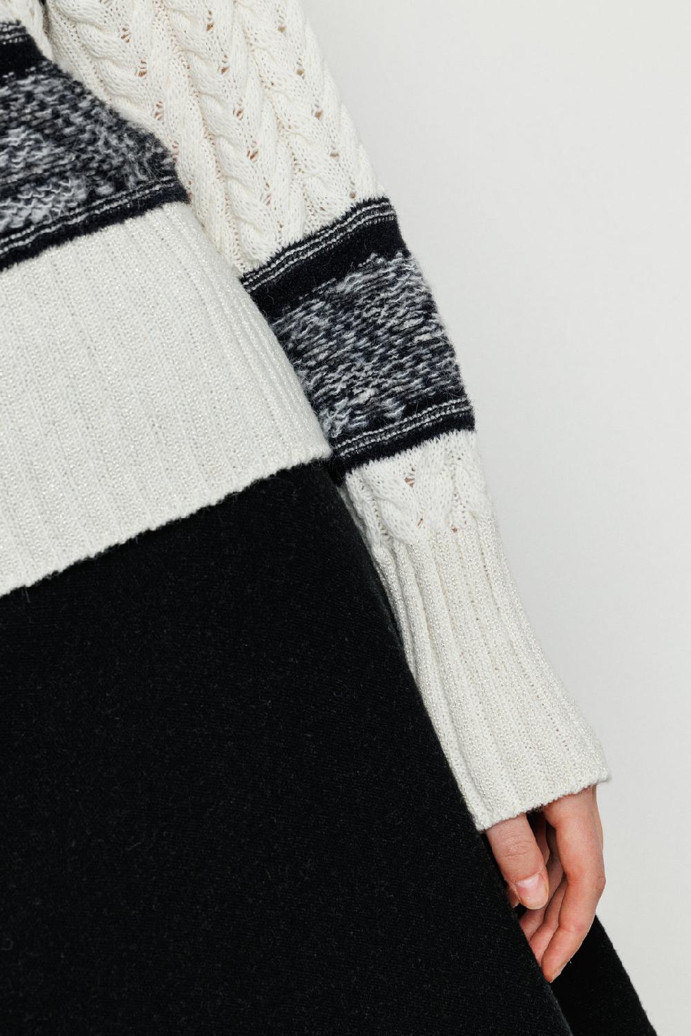 Akep PULLOVER AKEP GIROCOLLO INTRECCIATO CON INSERTI JACQUARD Outlet