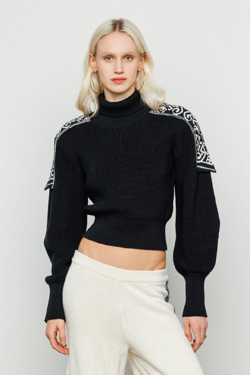 Akep PULLOVER CROP AKEP CON SPALLINE IN JACQUARD Hotsell