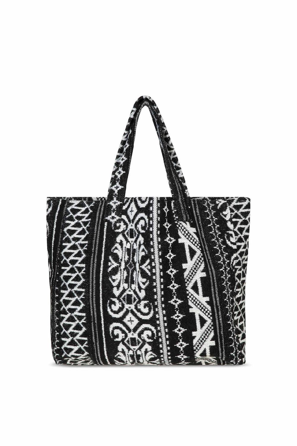 Akep SHOPPING BAG AKEP MISTO LANA JACQUARD BLACK&WHITE Vendita Economica