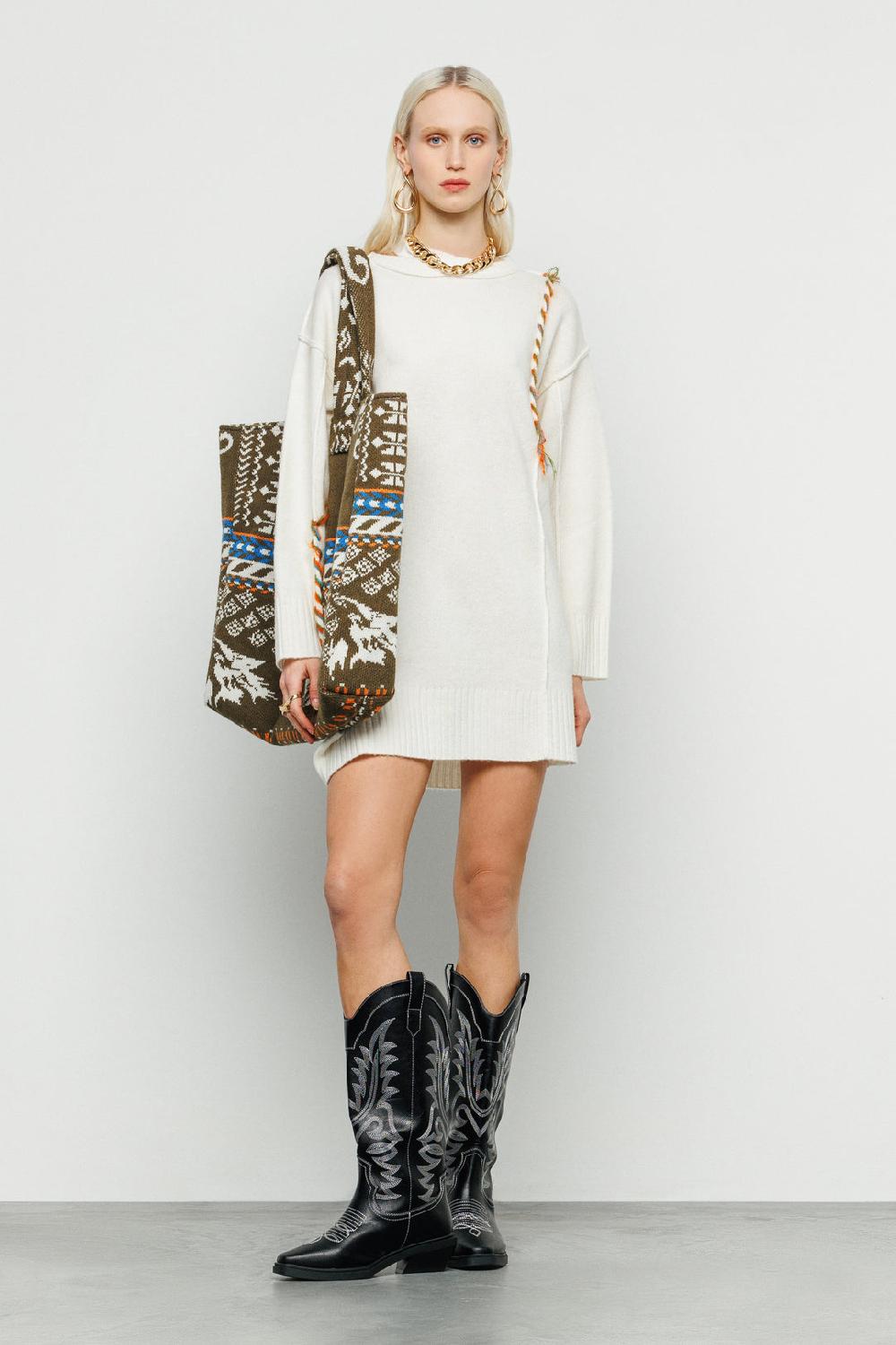 Akep SHOPPING BAG AKEP MISTO LANA JACQUARD MILITARY Saldi Di Fabbrica