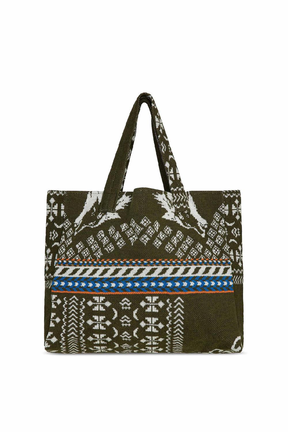 Akep SHOPPING BAG AKEP MISTO LANA JACQUARD MILITARY Saldi Di Fabbrica
