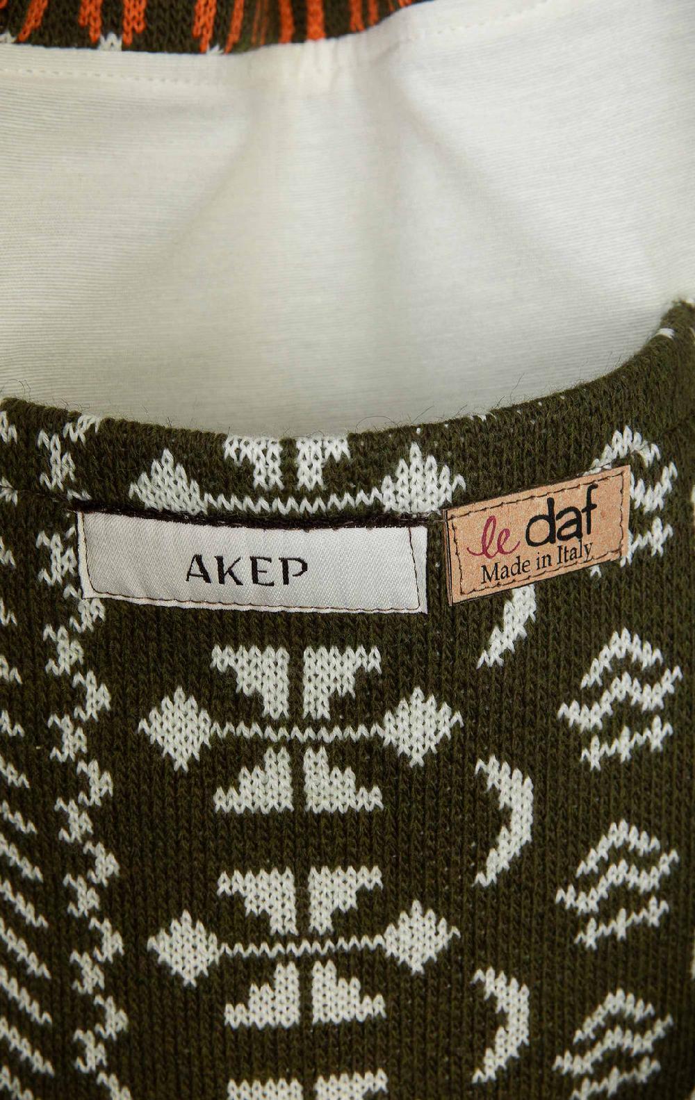 Akep SHOPPING BAG AKEP MISTO LANA JACQUARD MILITARY Saldi Di Fabbrica