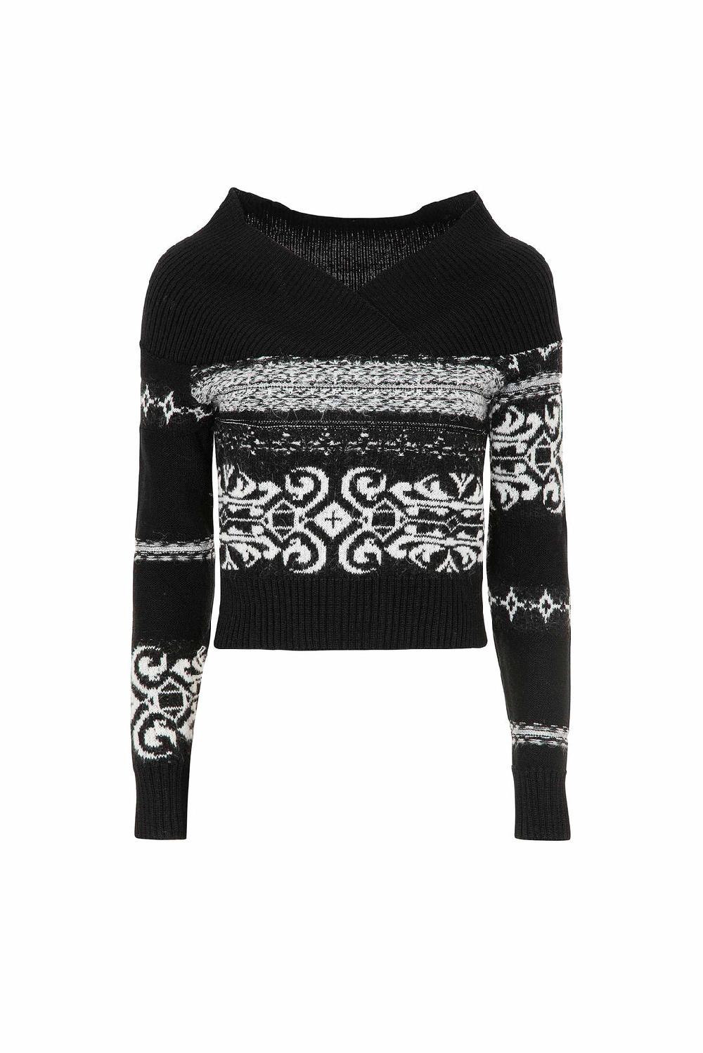 Akep MAGLIA AKEP CON SCOLLO BARDOT IN TESSUTO JACQUARD Vendite Flash