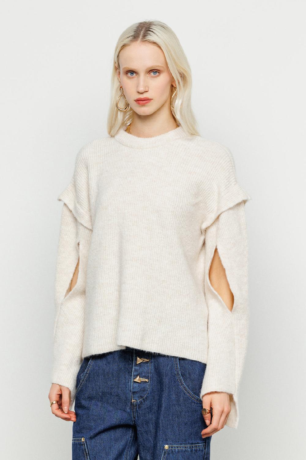 Akep MAGLIONE GIROCOLLO CON MANICHE CUT OUT Spedizione Gratuita