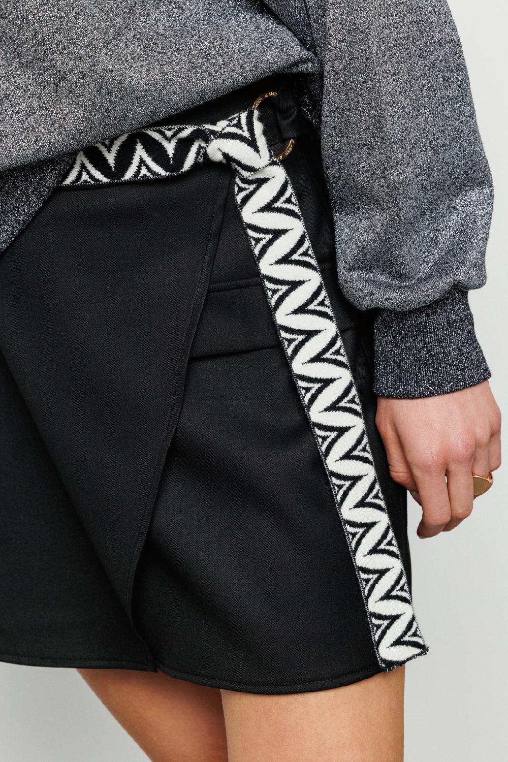 Akep MINIGONNA AKEP IN FRESCO LANA CON CINTO JACQUARD Consegna Veloce