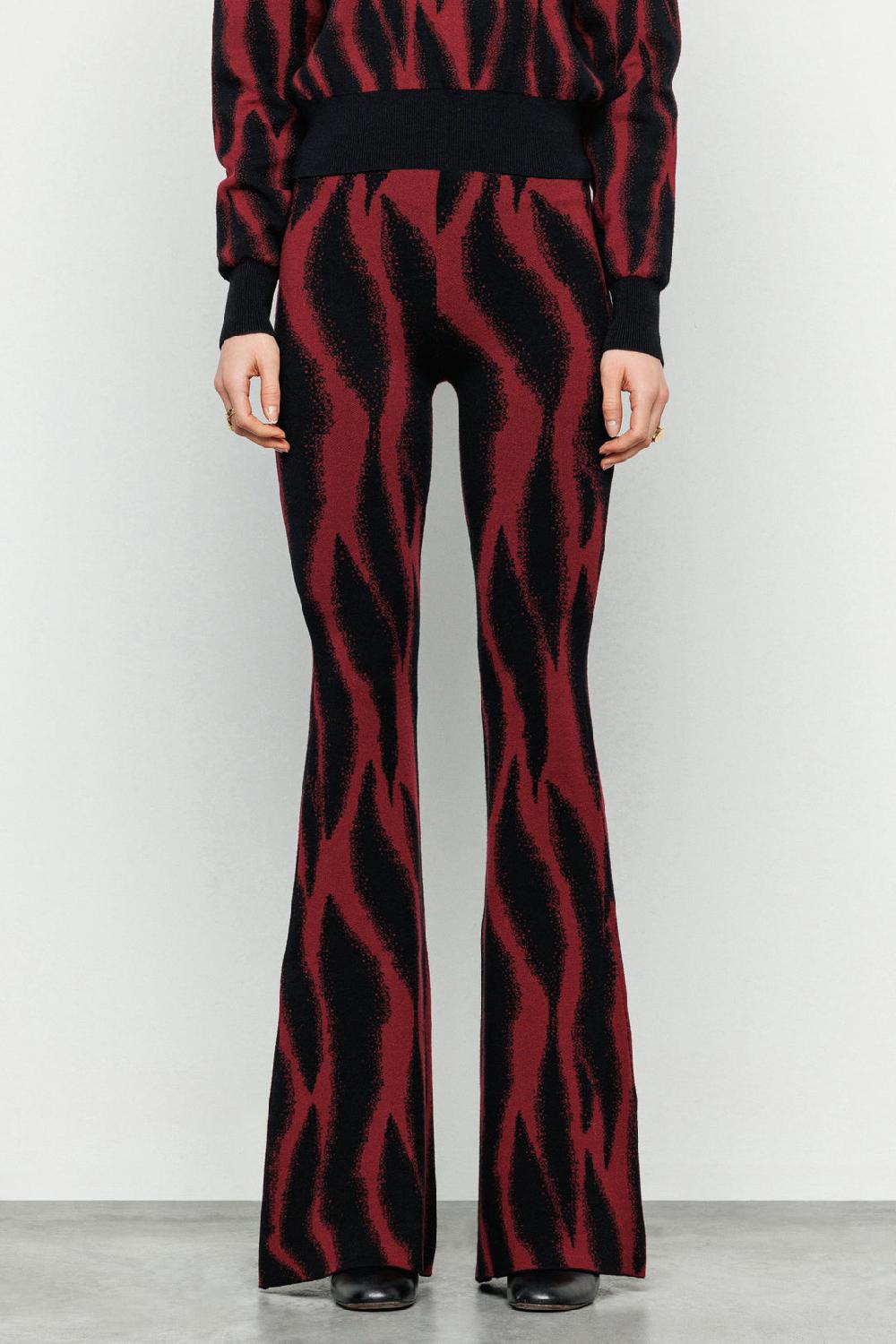 Akep PANTALONE AKEP A ZAMPA JACQUARD ALL OVER ZEBRATO Prezzo Ridotto
