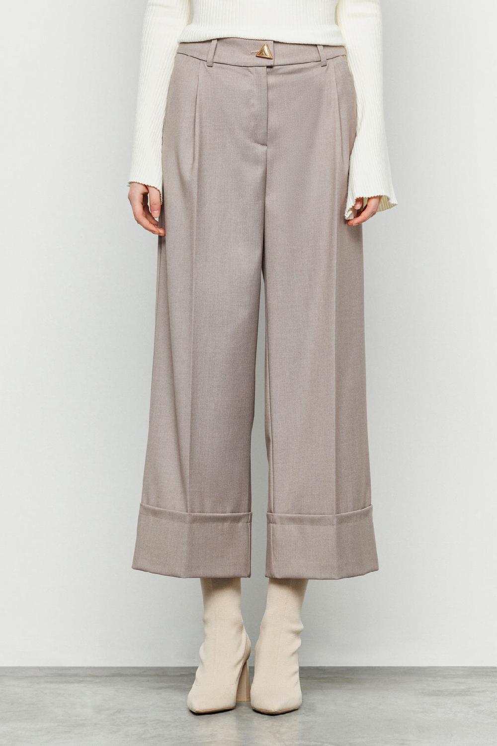 Akep PANTALONE BOOTCUT IN FRESCO LANA CON TASCA JACQUARD SUL RETRO Outlet